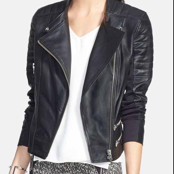 Nordstrom Leather Drape Front Leather Jacket TrouvÃ© Trouve - Main Image